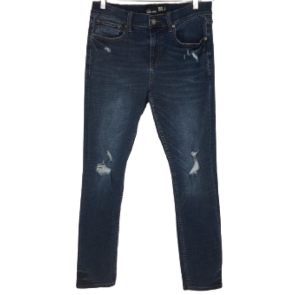 RSQ‎ Seattle Skinny Taper Jeans Distressed Ripped Blue Denim Men’s Size 32x32 - Picture 1 of 13